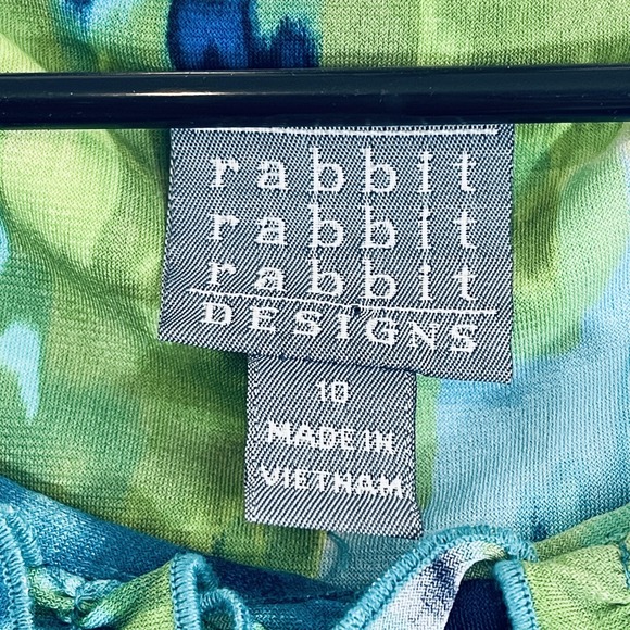 Rabbit Rabbit Rabbit Designs Dress Womens 10 Multicolor Tie Dye Ruffle Swing - Picture 2 of 13